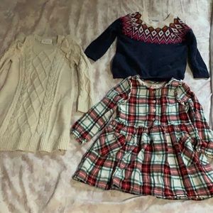 3t holiday dresses and sweater.